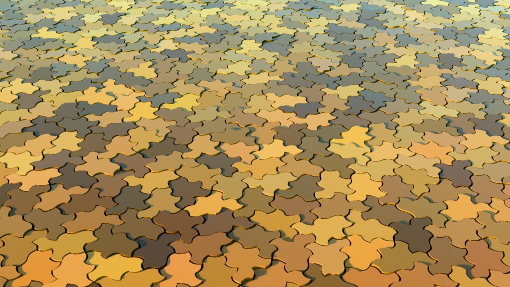 Sunset over terracotta monotile ground