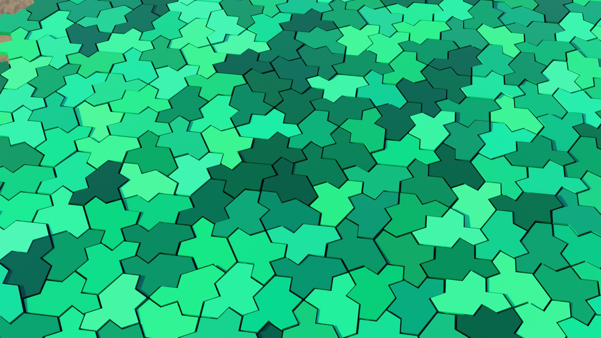 Emerald zellige aperiodic floor render